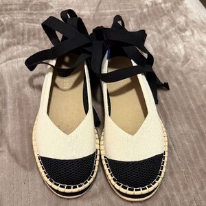 Rothy’s Women's Black and Cream Espadrilles